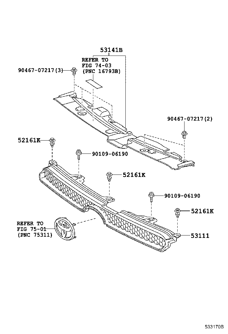 53111-12C70 GRILLE, RADIATOR product image