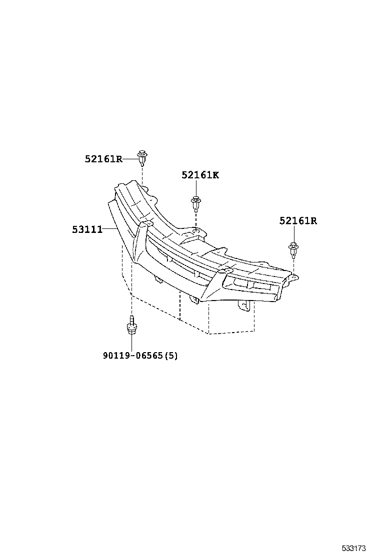 53111-0M090 GRILLE, RADIATOR product image