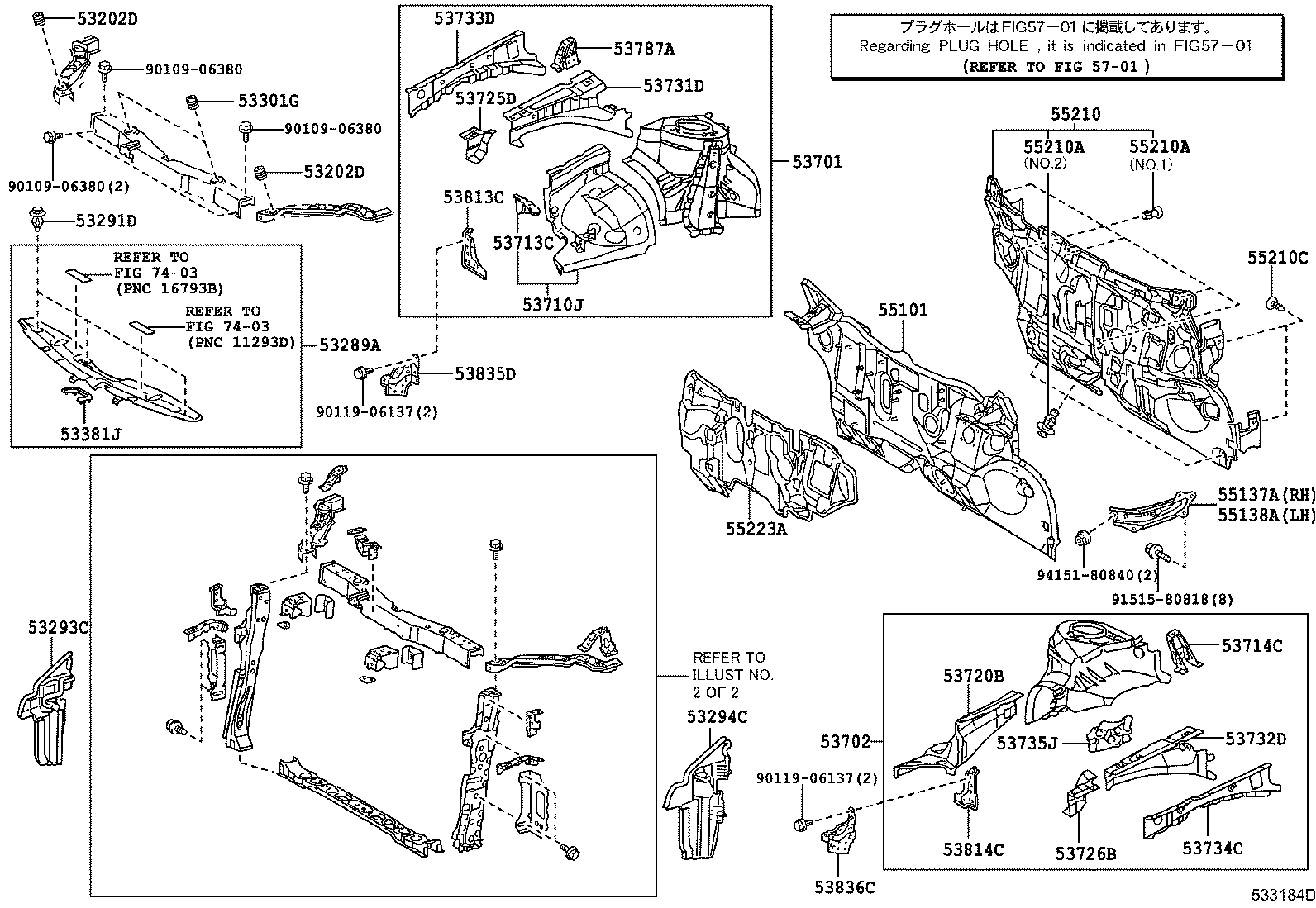 Toyota 55101-47060 PANEL SUB-ASSY, DASH