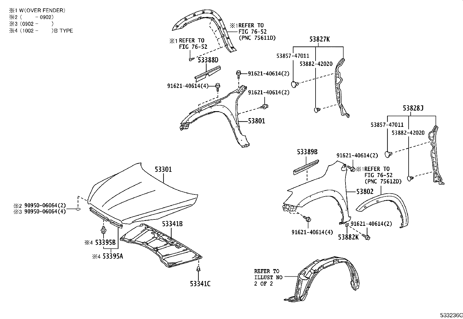 53812-42330 FENDER SUB-ASSY, FRONT LH product image