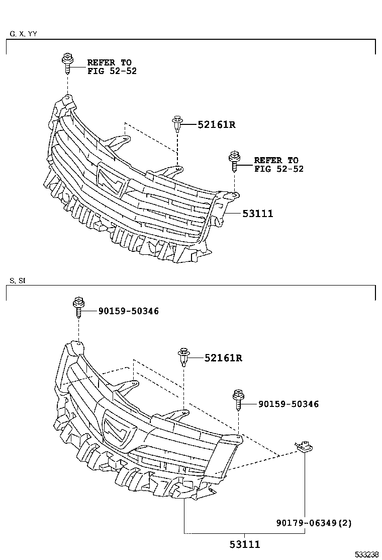 53101-28540 GRILLE, RADIATOR product image