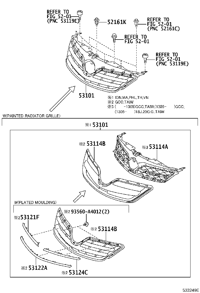 53100-02290 GRILLE, RADIATOR product image