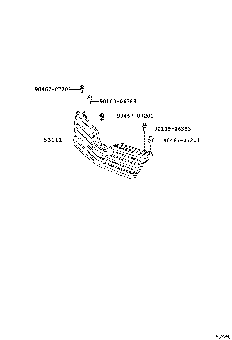 53101-0T010 GRILLE, RADIATOR product image