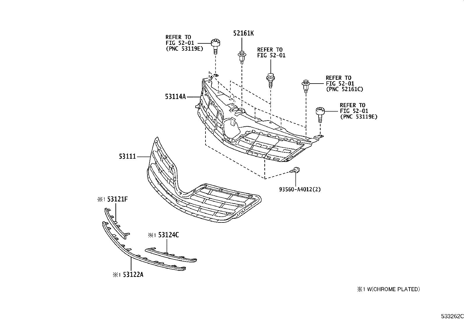 53395-13010 SEAL, HOOD TO RADIATOR GRILLE product image