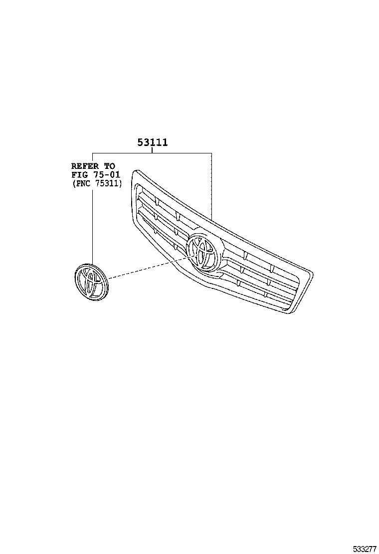 53111-0D170 GRILLE, RADIATOR product image