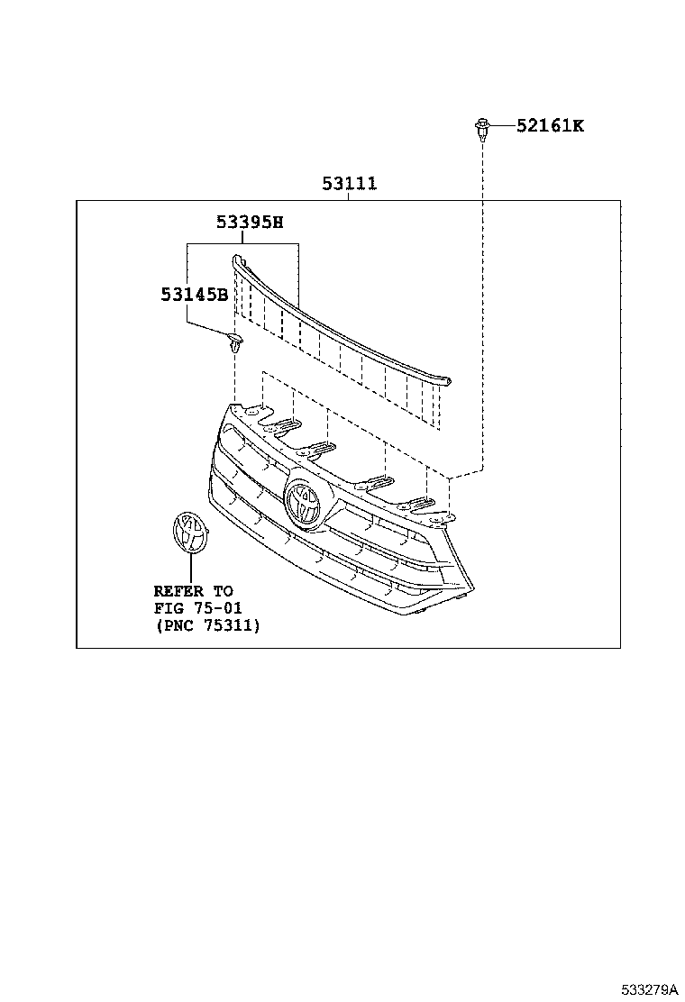 53101-48350 GRILLE, RADIATOR product image