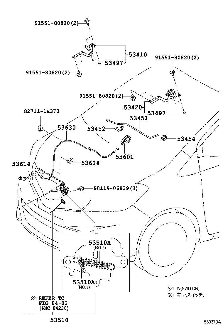 90506-10046 SPRING, TENSION(FOR HOOD LOCK) product image
