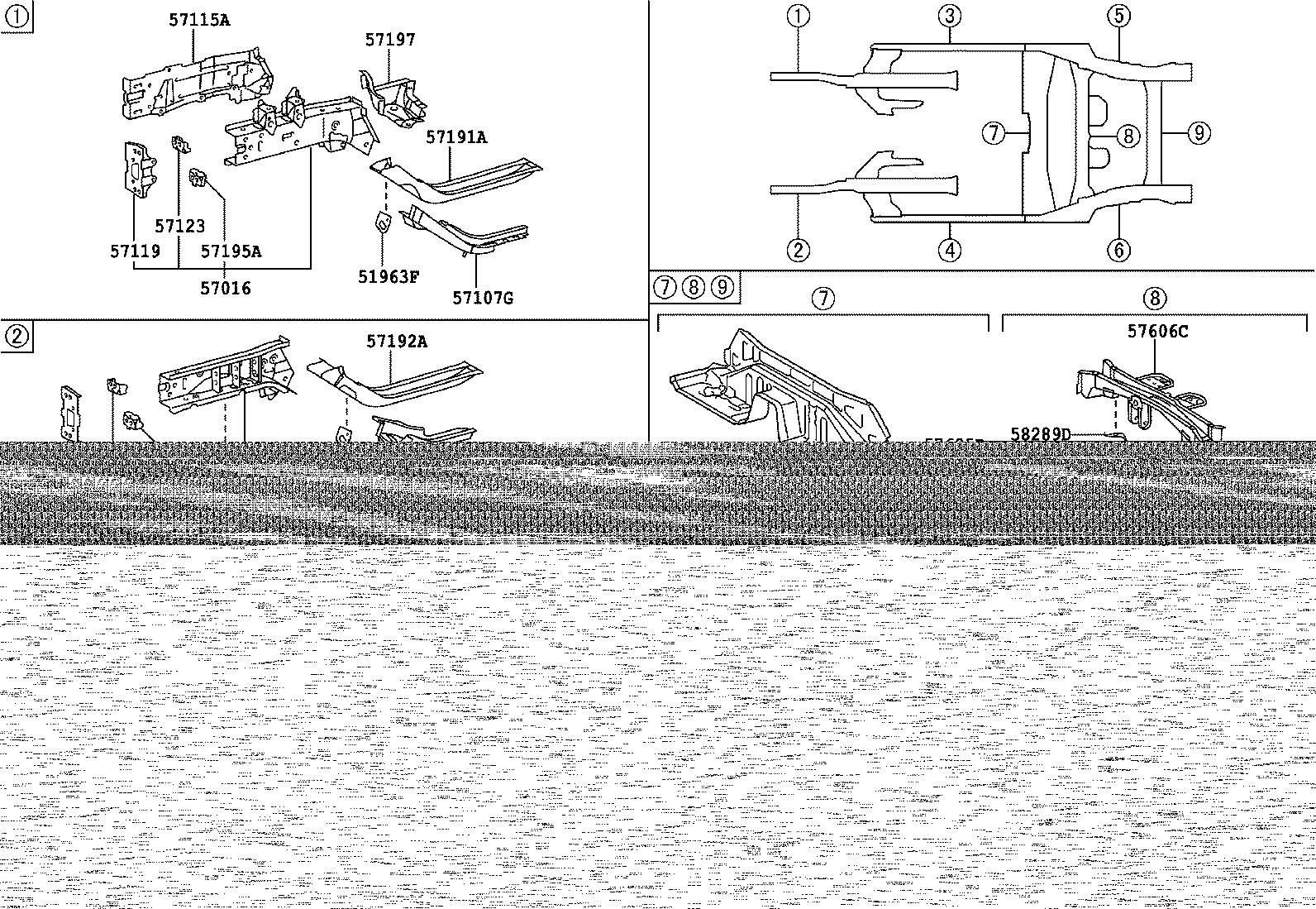 57606-52182 MEMBER SUB-ASSY, REAR FLOOR CROSS, NO.2 product image