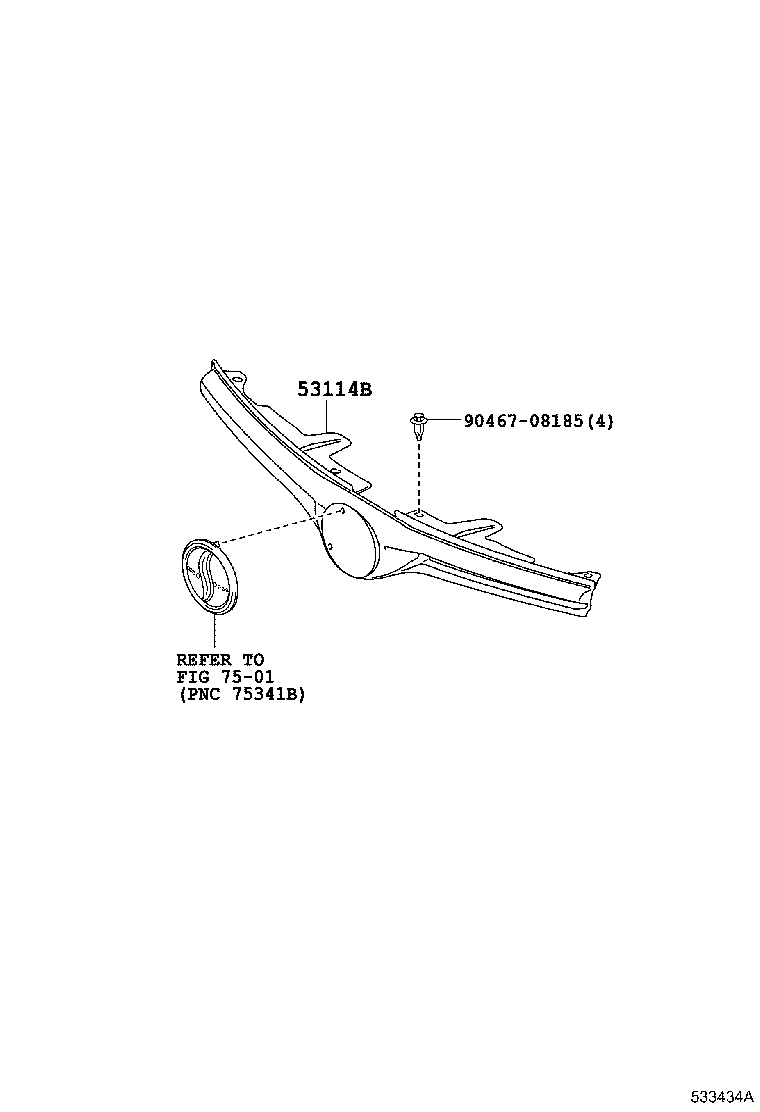 53111-52260 GRILLE, RADIATOR product image