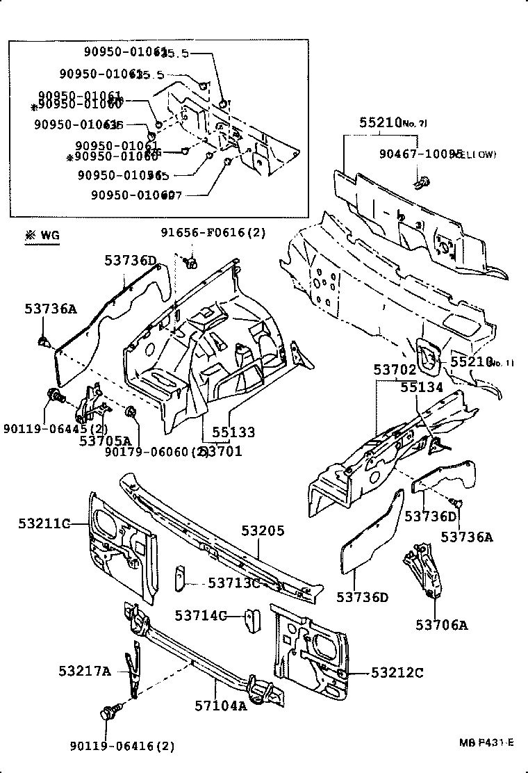 53702-04070 APRON SUB-ASSY, FRONT FENDER, LH product image