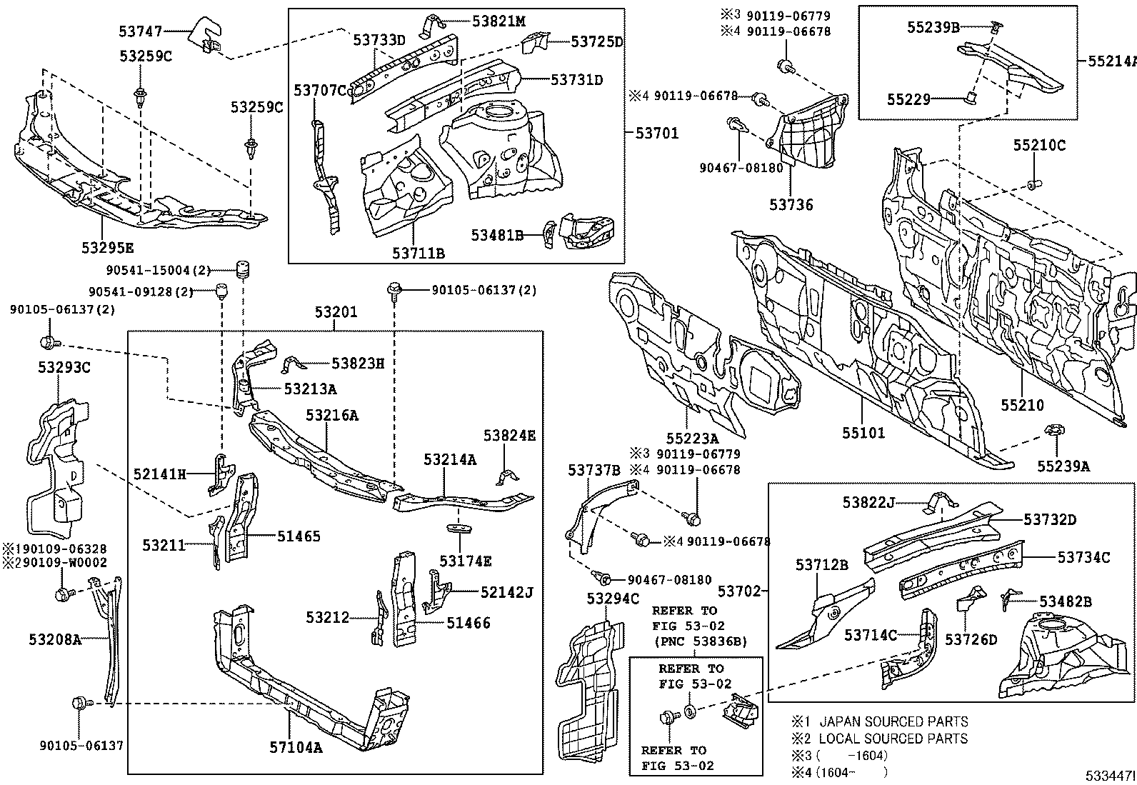 53701-33170 APRON SUB-ASSY, FRONT FENDER, RH product image