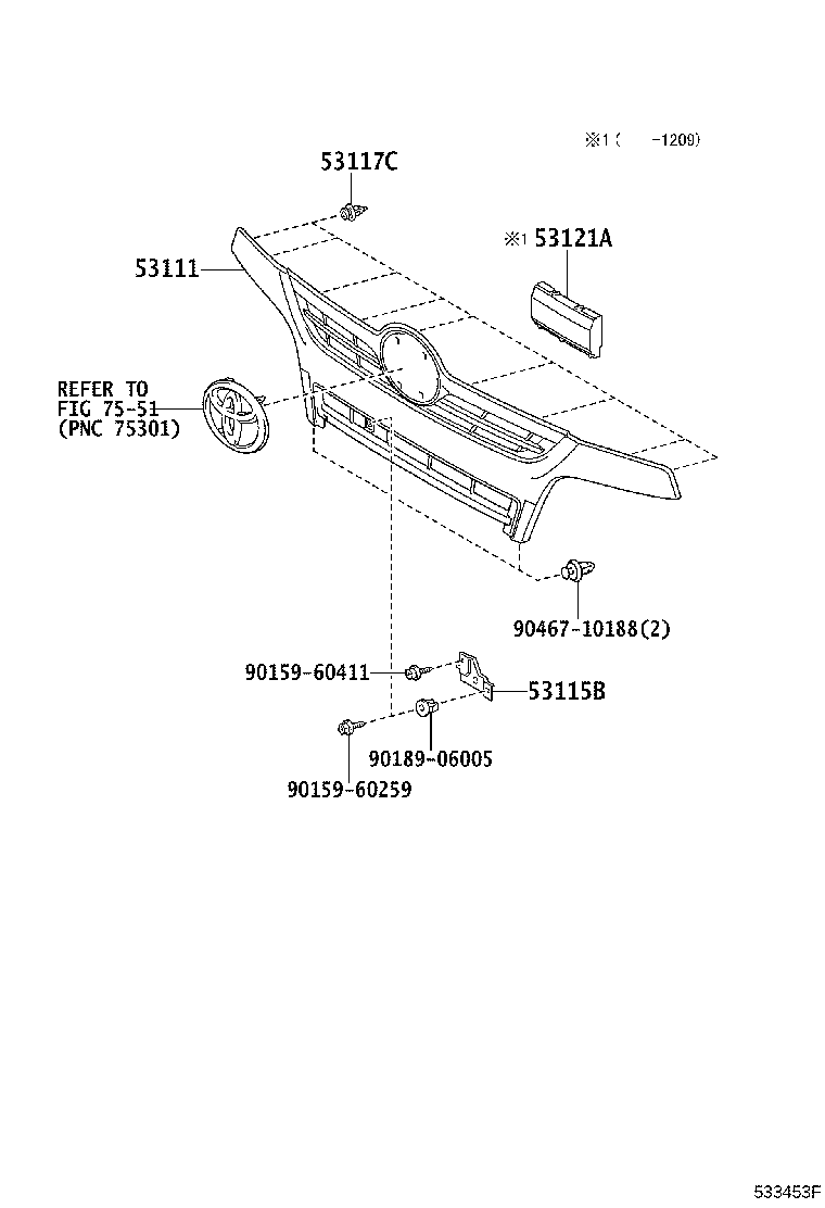 53111-37A11 GRILLE, RADIATOR product image
