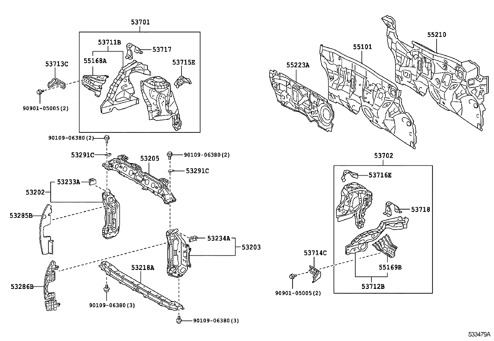 53701-52150 APRON SUB-ASSY, FRONT FENDER, RH product image