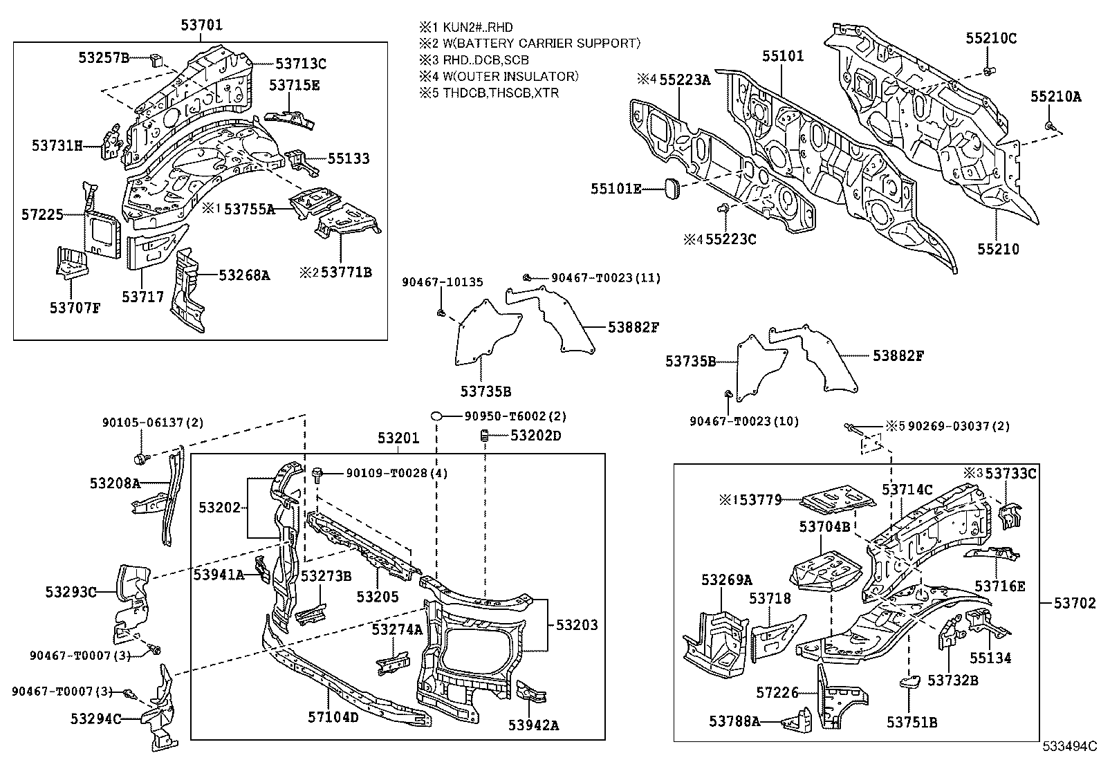 53702-0K131 APRON SUB-ASSY, FRONT FENDER, LH product image