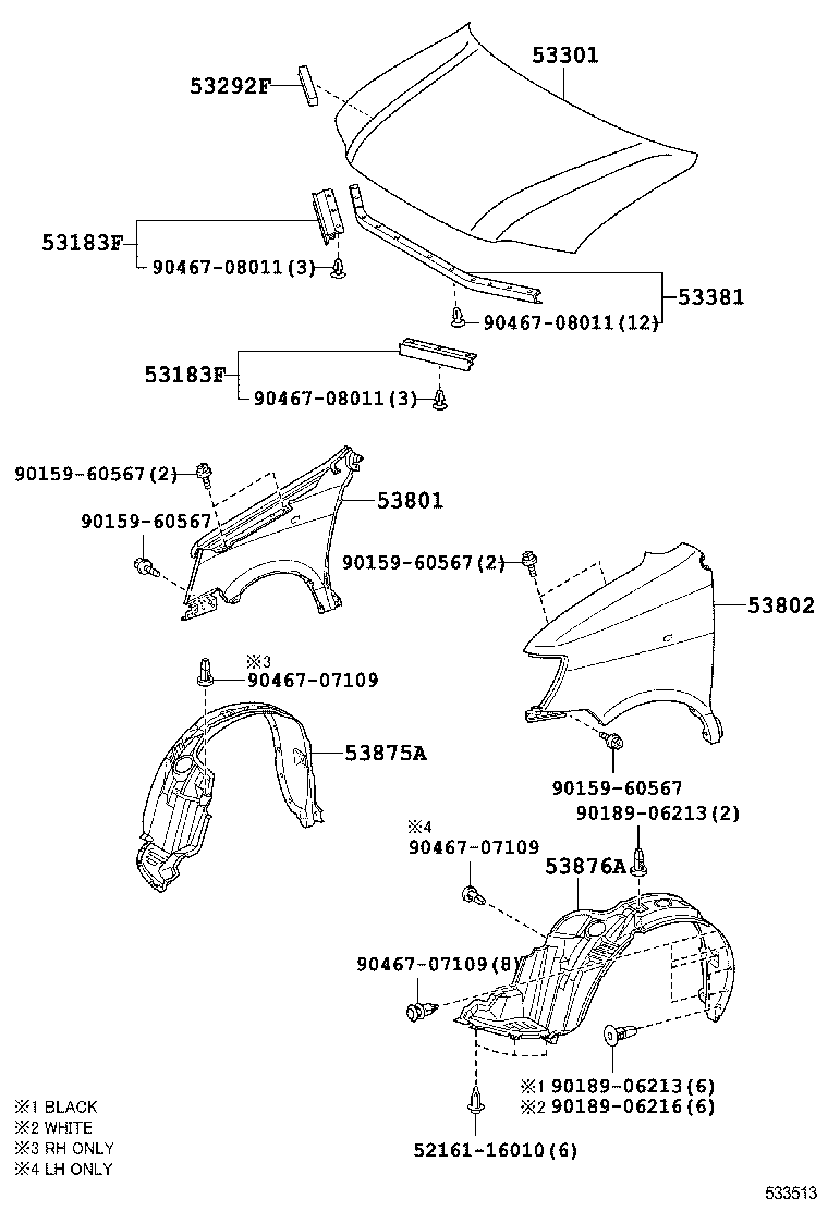 53812-28030 FENDER SUB-ASSY, FRONT LH product image