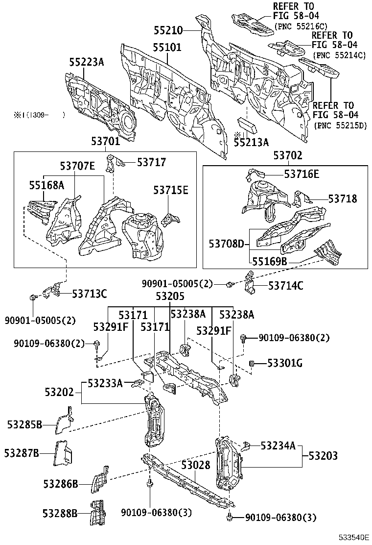 53287-52140 EXTENSION, RADIATOR SUPPORT, RH product image