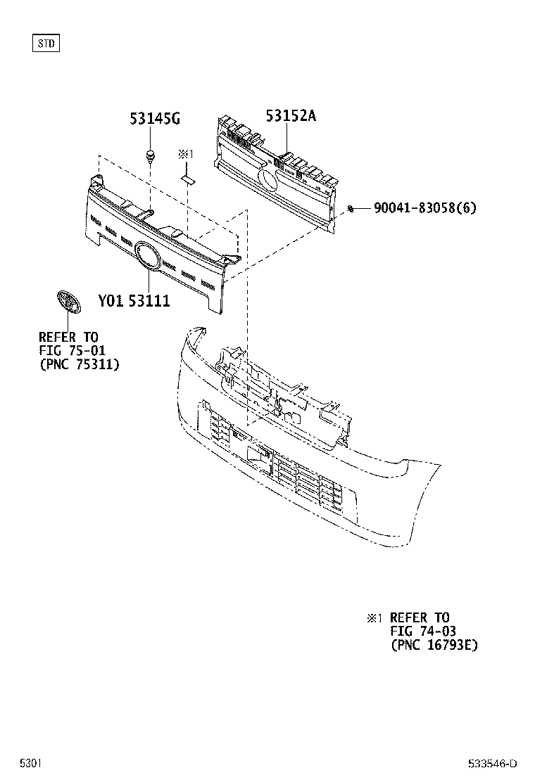 53111-B2360 GRILLE, RADIATOR product image
