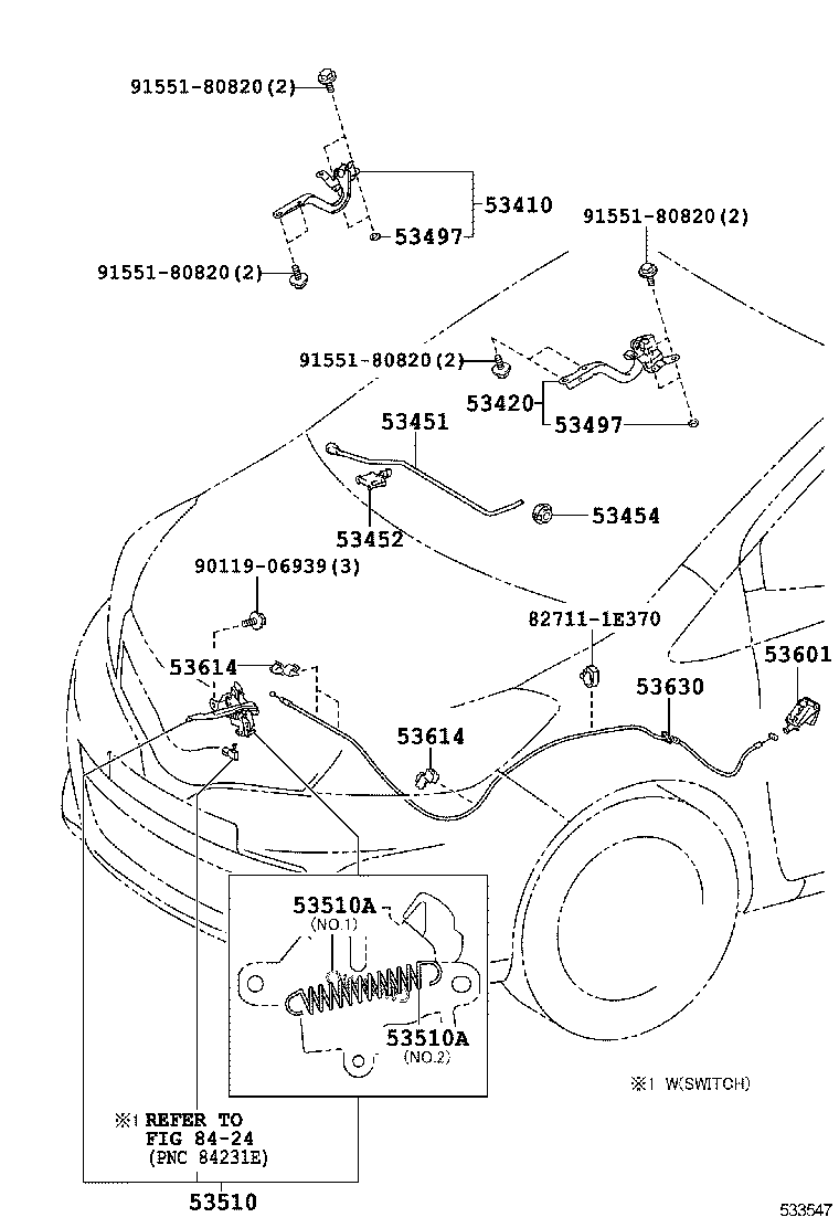 53510-52591 LOCK ASSY, HOOD product image
