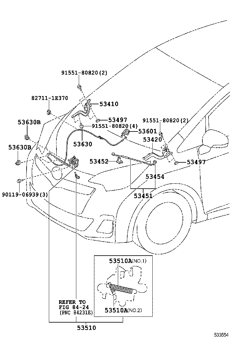 53440-52202 ROD, HOOD SUPPORT product image