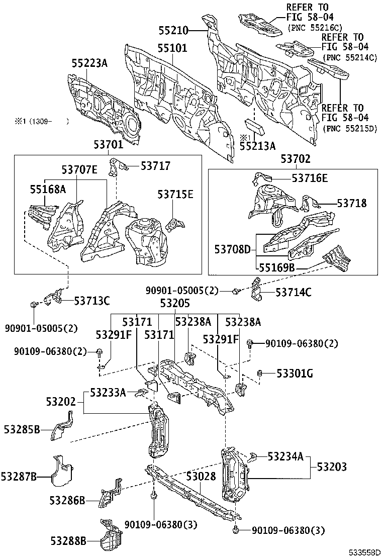 53287-52140 EXTENSION, RADIATOR SUPPORT, RH product image