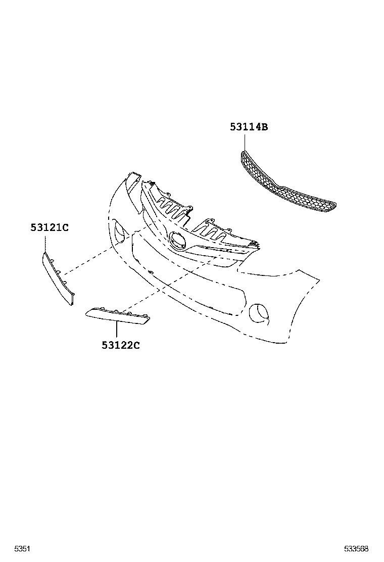 53112-BZ080 GRILLE, RADIATOR SIDE, RH product image
