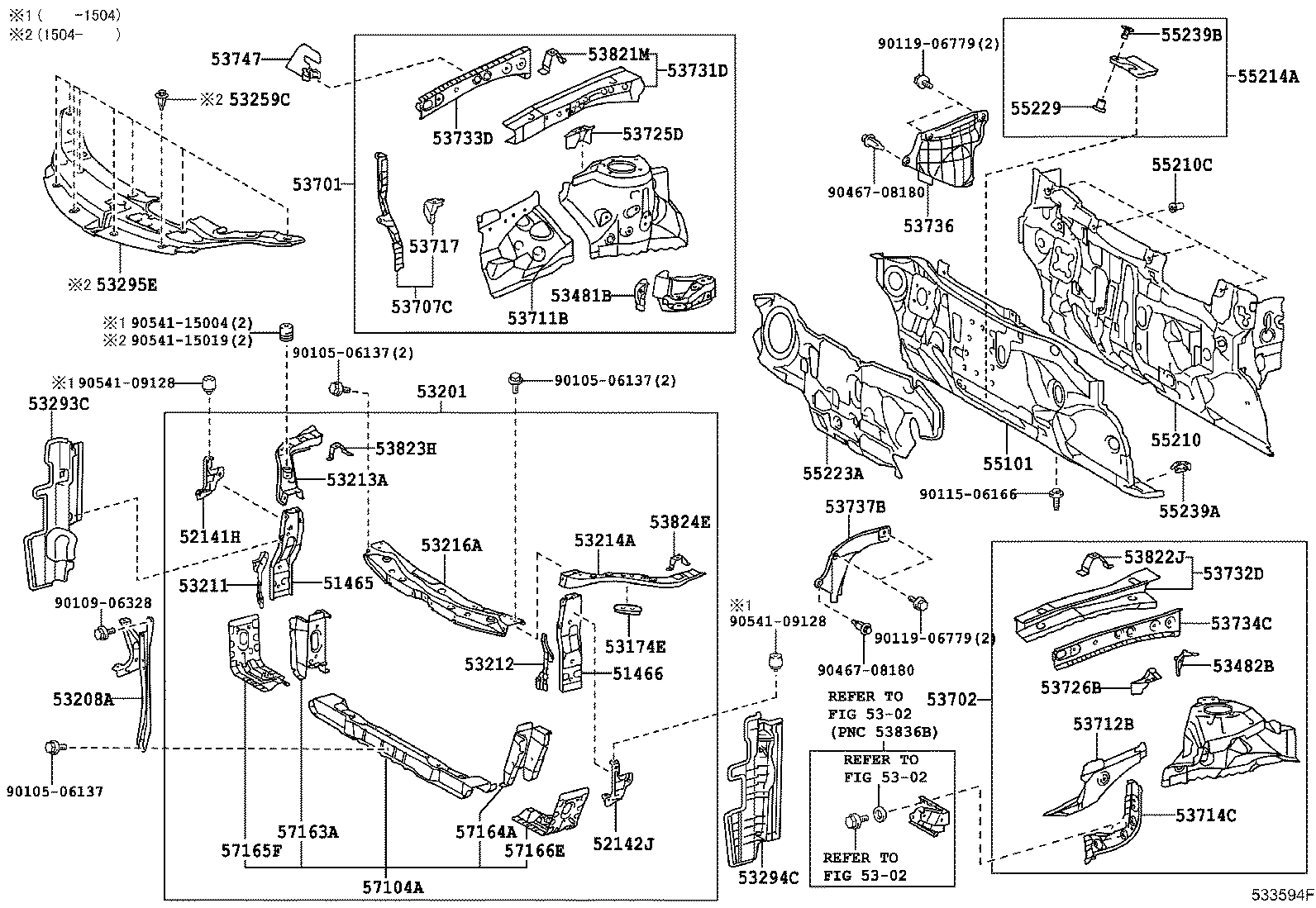 53701-06240 APRON SUB-ASSY, FRONT FENDER, RH product image