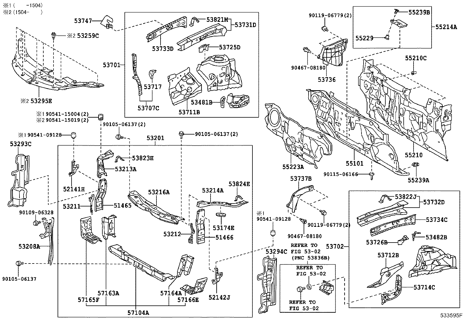 53701-06240 APRON SUB-ASSY, FRONT FENDER, RH product image