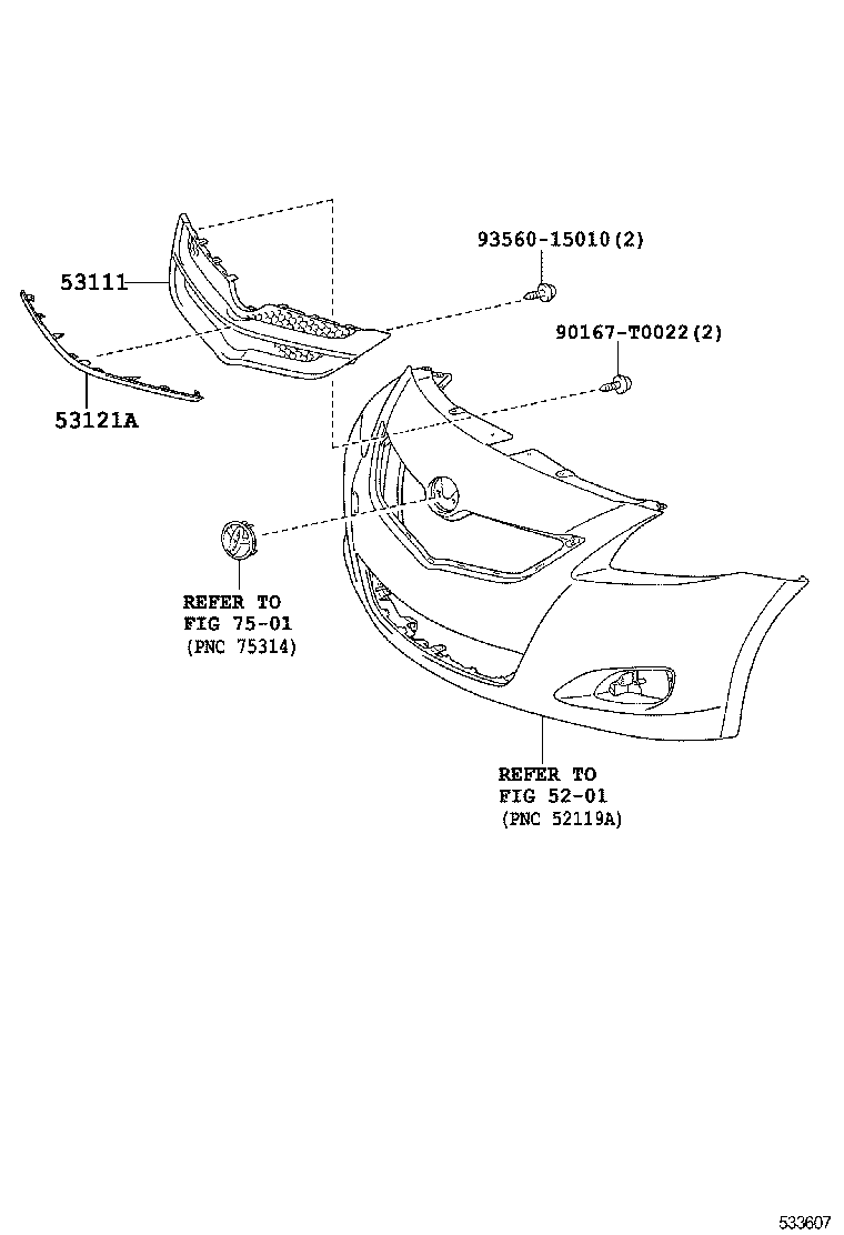 53111-0D550 GRILLE, RADIATOR product image