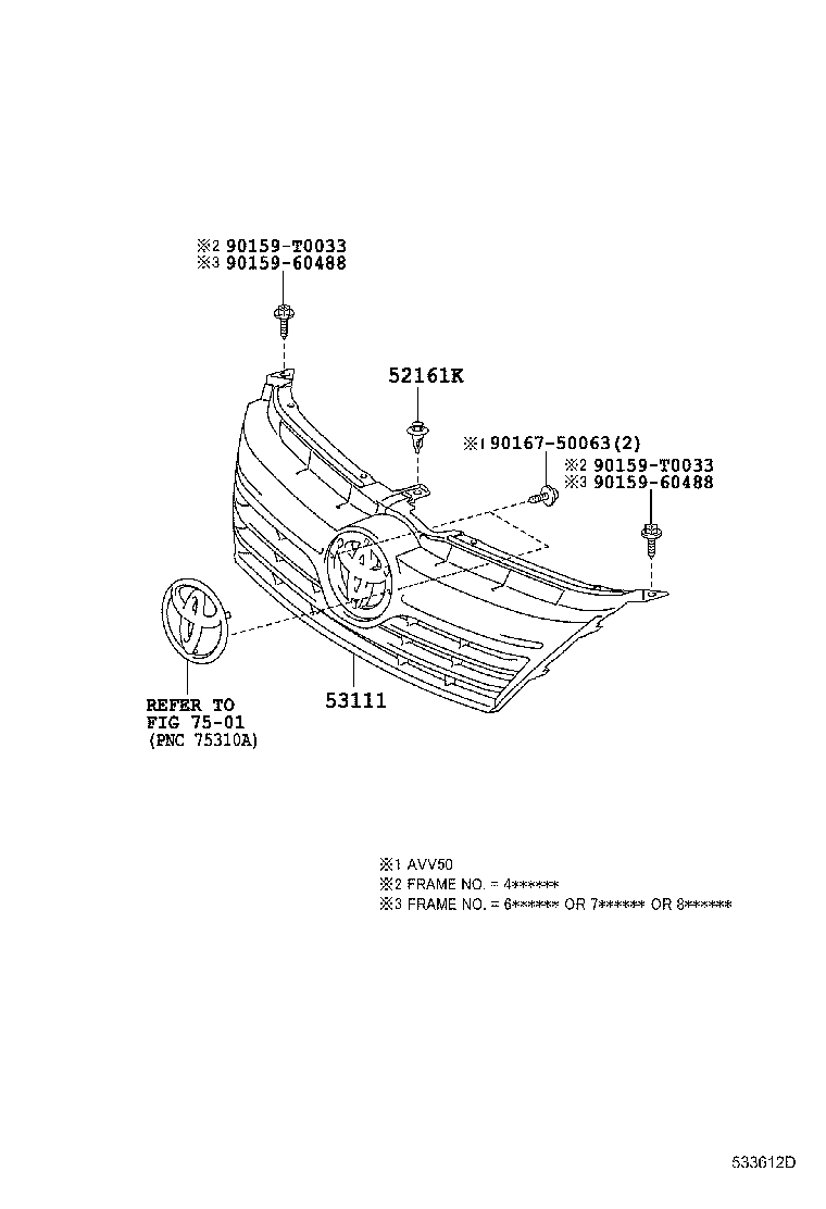 53115-06040 BRACKET, RADIATOR GRILLE product image