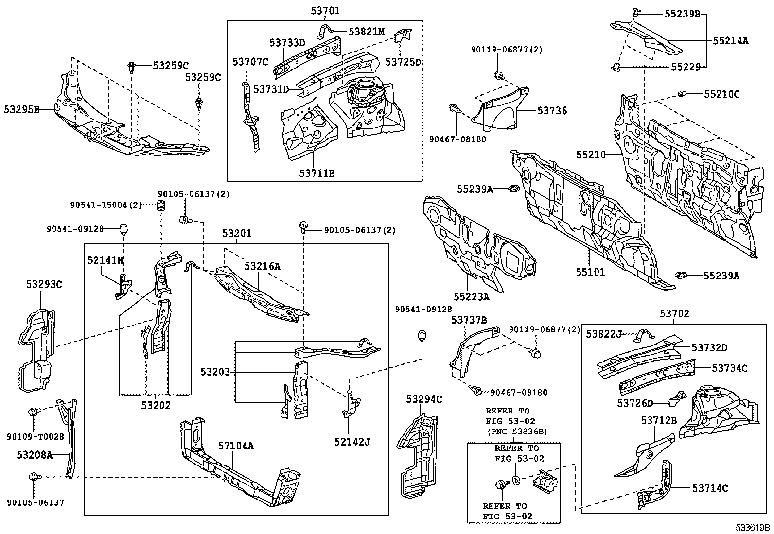 53701-06200 APRON SUB-ASSY, FRONT FENDER, RH product image