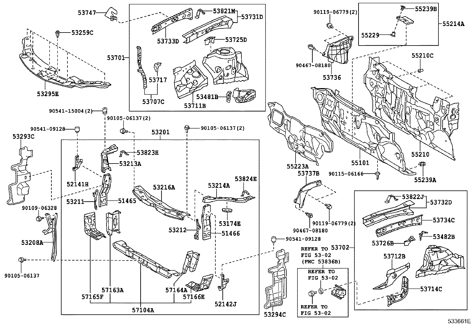 53701-06240 APRON SUB-ASSY, FRONT FENDER, RH product image