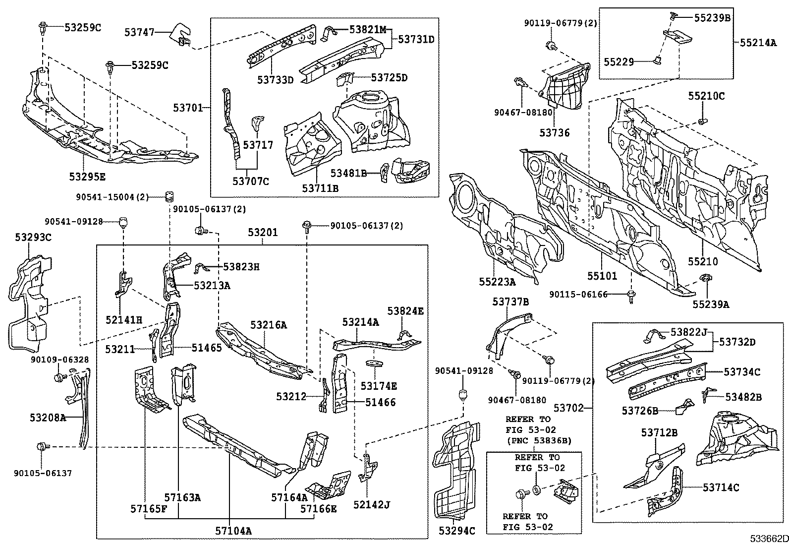 53701-06240 APRON SUB-ASSY, FRONT FENDER, RH product image