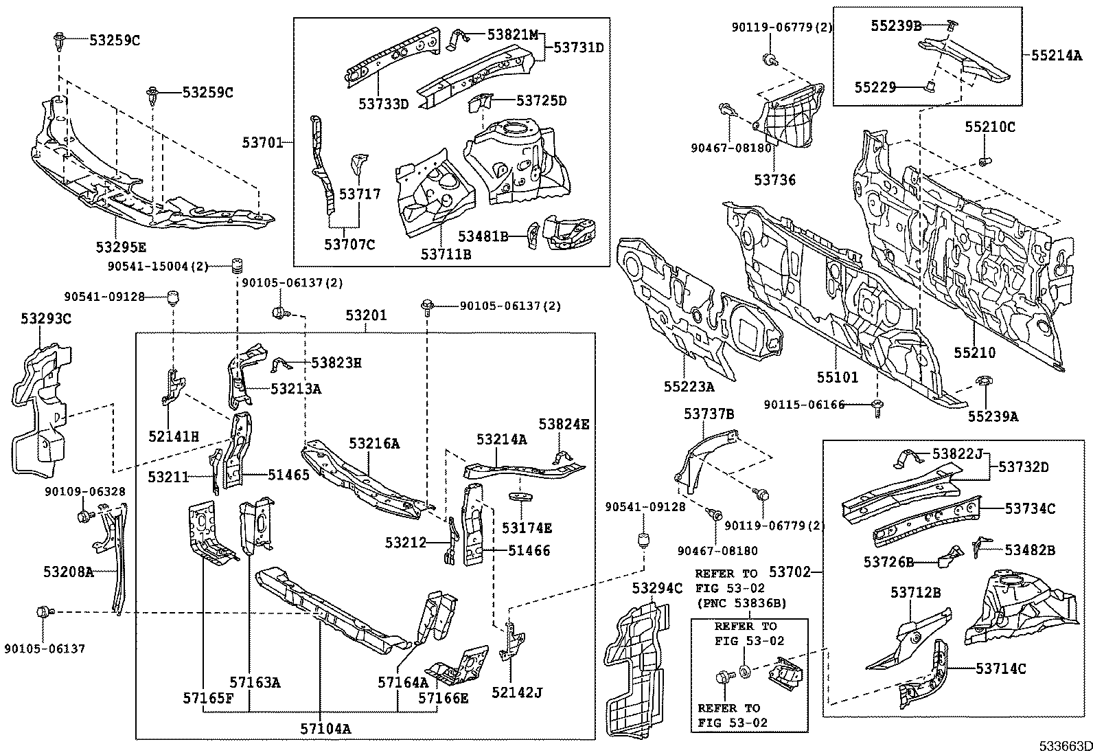 53701-06240 APRON SUB-ASSY, FRONT FENDER, RH product image