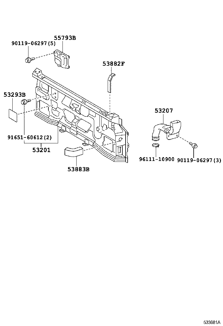 53882-37020 SEAL, FRONT FENDER product image