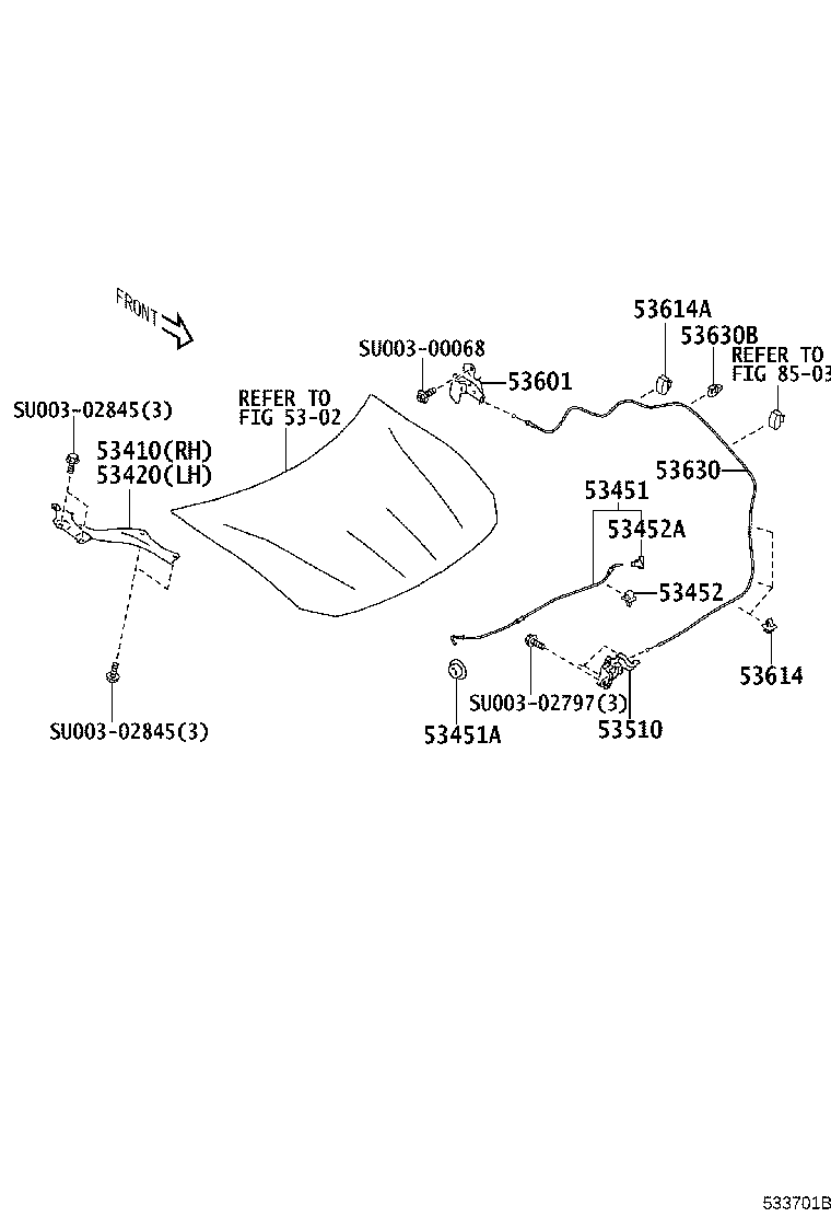 Toyota SU003-02691 CLAMP(FOR HOOD LOCK CONTROL CABLE)