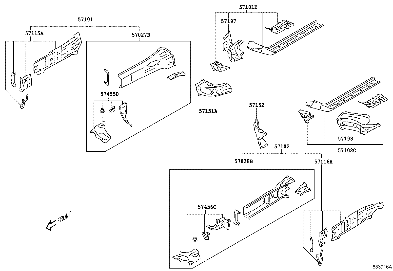 Toyota SU003-01307 BOX, TORQUE, FRONT LH