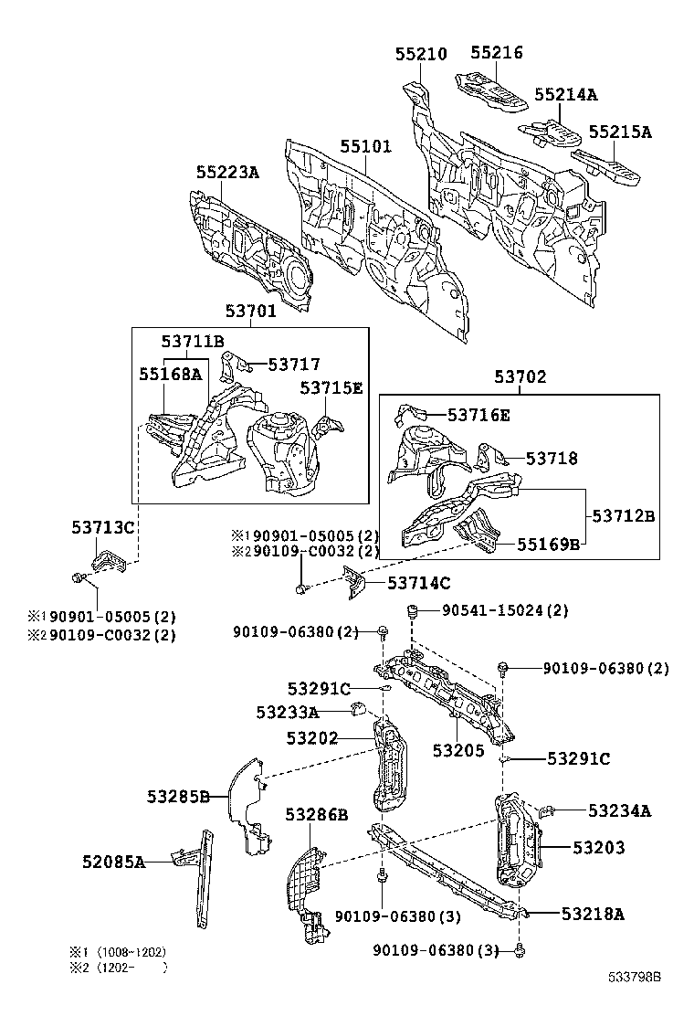 53702-0D170 APRON SUB-ASSY, FRONT FENDER, LH product image