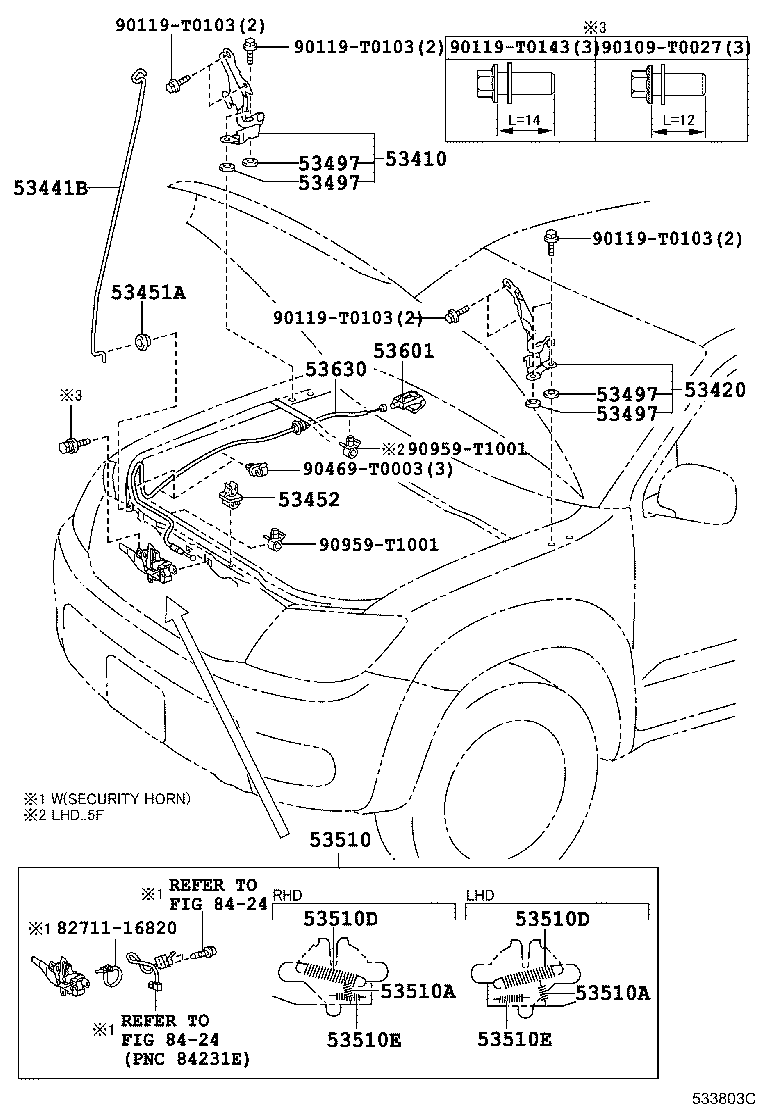 Toyota 53510-0K271 LOCK ASSY, HOOD
