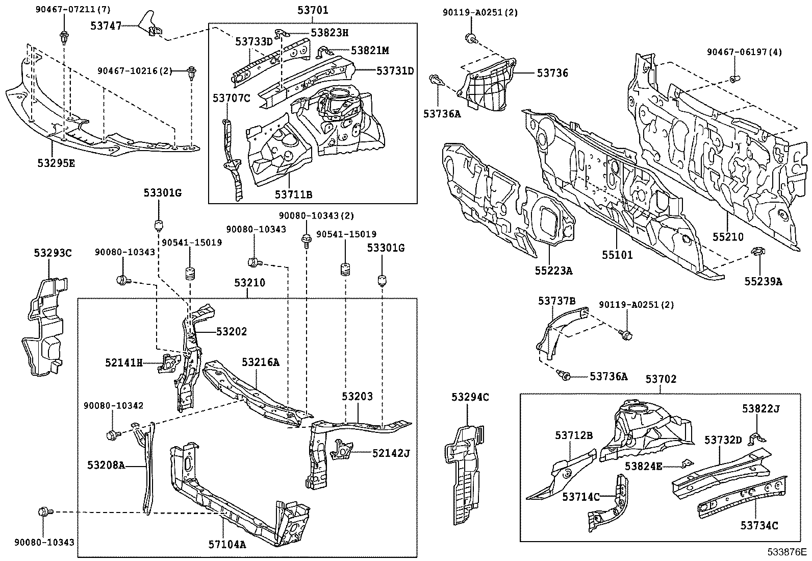 Toyota 53294-07100 DEFLECTOR, RADIATOR SIDE, LH