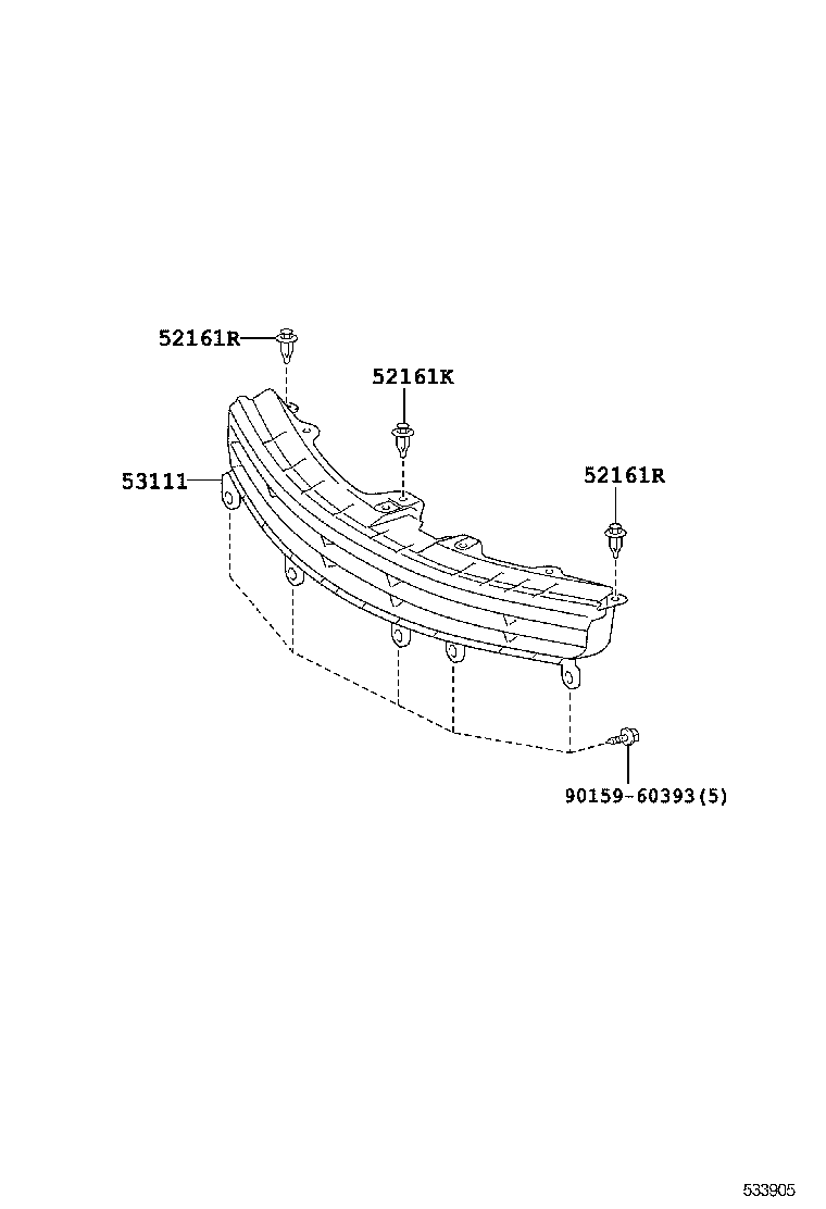 53111-0M090 GRILLE, RADIATOR product image