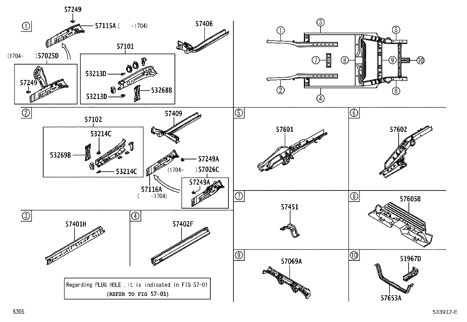 57249-BZ020 BRACKET, FLEXIBLE HOSE, NO.1 product image