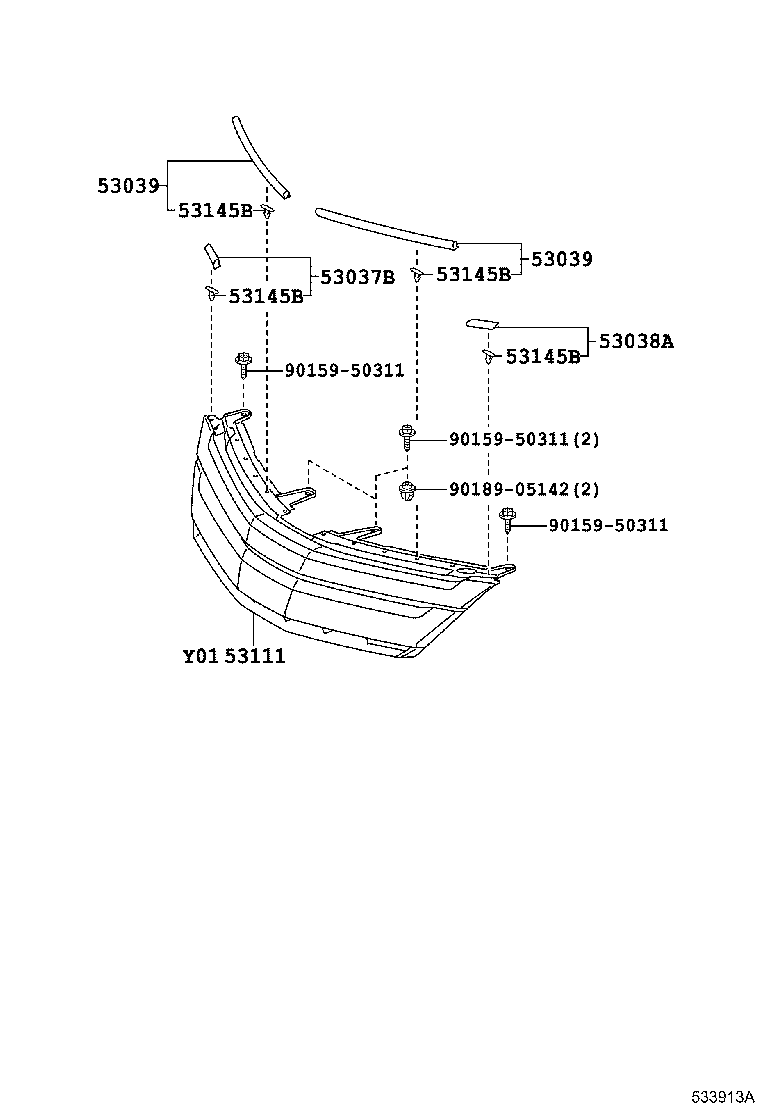 53101-58150 GRILLE, RADIATOR product image