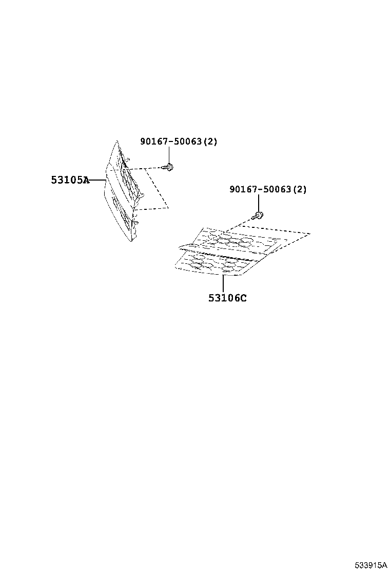 Toyota 53101-0R120 GRILLE, RADIATOR