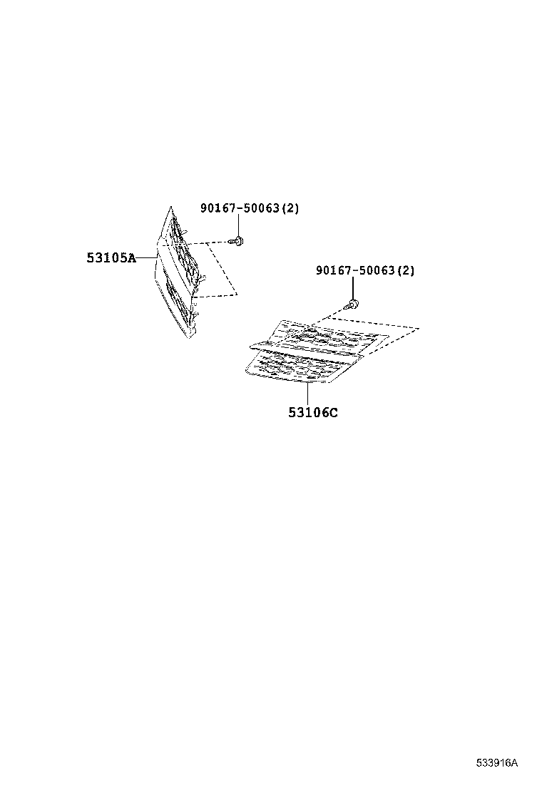 Toyota 53101-42410 GRILLE SUB-ASSY, RADIATOR