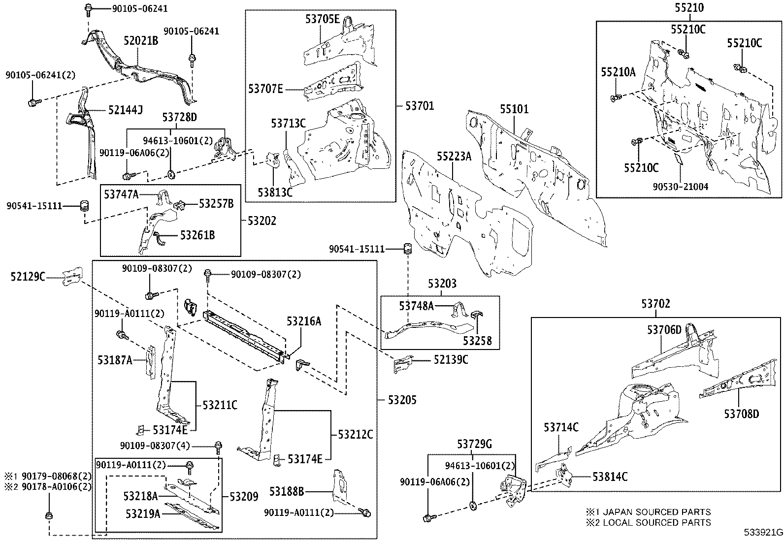 Toyota 52029-0R030 REINFORCEMENT SUB-ASSY, FRONT BUMPER