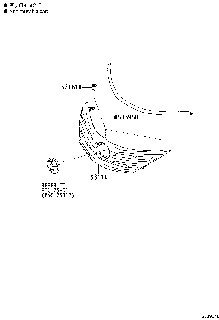 53111-YP020 GRILLE, RADIATOR product image