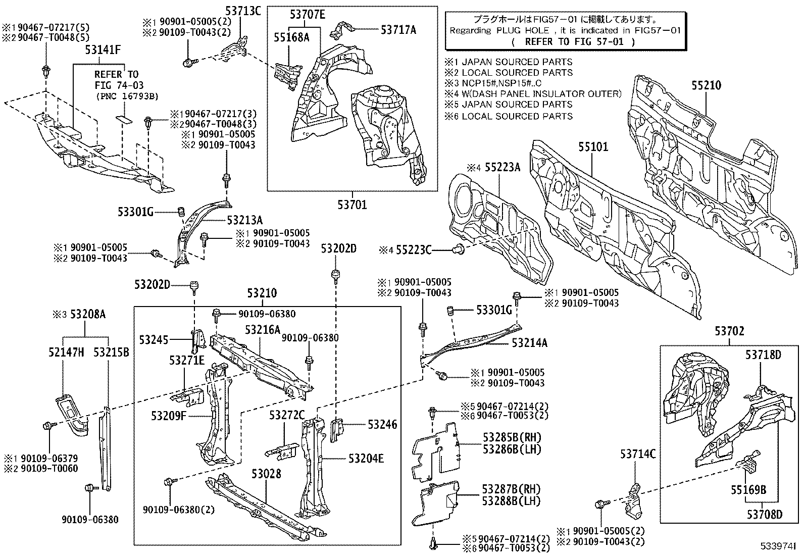 Toyota 53701-0D230 APRON SUB-ASSY, FRONT FENDER, RH