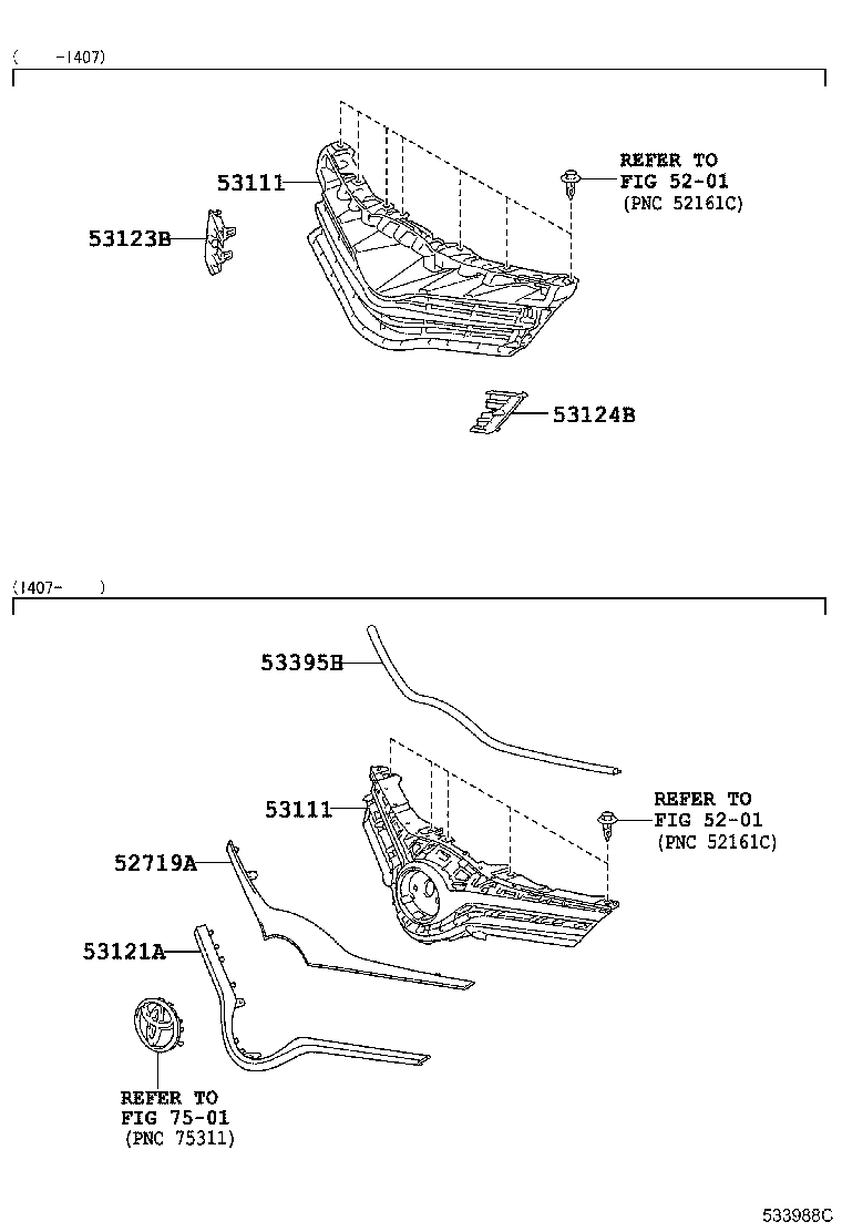 Toyota 53111-0D810 GRILLE, RADIATOR