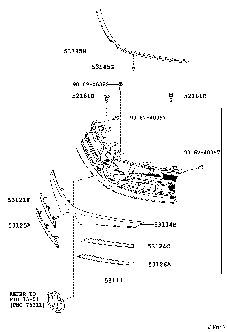 53100-02590 GRILLE, RADIATOR product image