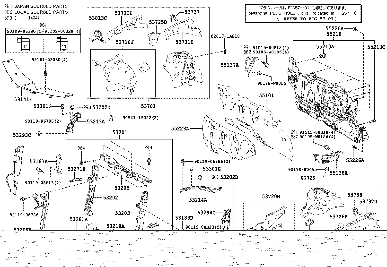 53702-02220 APRON SUB-ASSY, FRONT FENDER, LH product image
